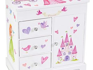 Jewelkeeper Unicorn Musical Jewelry Box with 3 Pullout Drawers