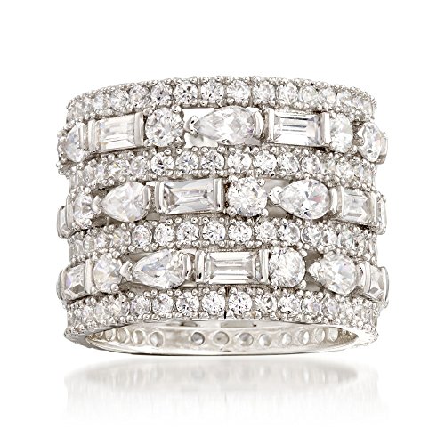 Ross-Simons 6.56 ct. t.w. Multi-Shaped CZ 6-Row Eternity Band in Sterling Silver Ross-Simons 6.56 ct. t.w. Multi-Shaped CZ 6-Row Eternity Band in Sterling Silver