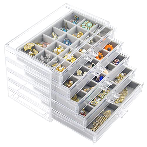 Watpot Acrylic Jewelry Box with 5 Drawers Watpot Acrylic Jewelry Box with 5 Drawers