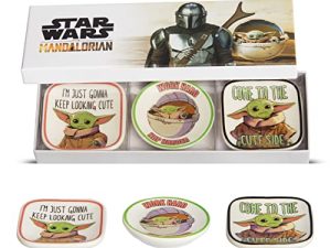 Disney Star Wars Grogu Trinket Dish Set - Ring Jewelry Tray - Mini Ceramic Trinket Trays
