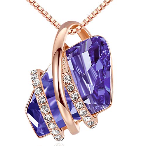 Leafael Wish Stone Pendant Necklace with Birthstone Crystal Leafael Wish Stone Pendant Necklace with Birthstone Crystal