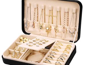 CLUDEMAS Travel Jewelry Box Case Organizer for Women Girls