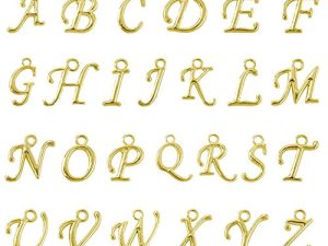 BEADNOVA Letter Charms for Jewelry Making Alphabet Charms Initial Charms Assorted for Bracelets (Gold