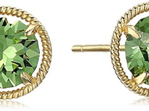 Amazon Collection 10k Gold Made with Imported Birthstone August Stud Earrings