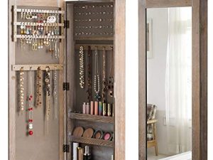Giantex Jewelry Armoire Cabinet Wall/Door Mounted with Mirror