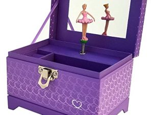 My Tiny Treasures Box Company Ballerina Music Box (Heart Ballerina Music Box - Purple)