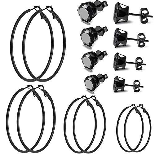 8/9 Pairs Gold Hoop Earrings Set for Women Girls 8/9 Pairs Gold Hoop Earrings Set for Women Girls
