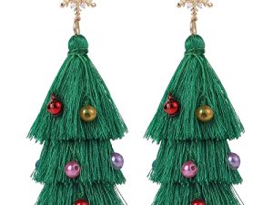 Christmas Earrings for Women Girls Colorful Christmas Light Bulb Earrings Christmas Tassel Beaded Earrings Dangle Christmas Stud Earrings Set Acrylic Colorful Flower Leaf Earrings Holiday Jewelry Gift