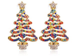 Luxval Christmas Earrings for Women Holiday Earrings for Girls Christmas Jewelry for Women Christmas Tree Earrings Holiday Gifts