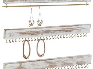 MyGift 3 Piece Hanging Jewelry Rack for Wall