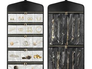 CHICECO Hanging Jewelry Organizer with Zippered Large Pockets