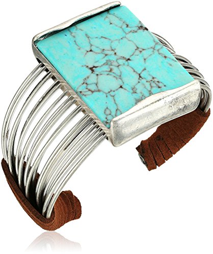 Robert Lee Morris "Mosaic" Semiprecious Turquoise Stone Multi Row Cuff Bracelet Robert Lee Morris "Mosaic" Semiprecious Turquoise Stone Multi Row Cuff Bracelet