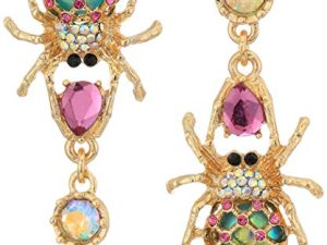Betsey Johnson Spider Non-Matching Drop Earrings