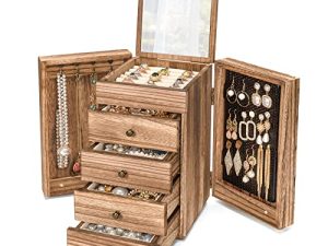 Meangood Jewelry Box Wood for Wowen