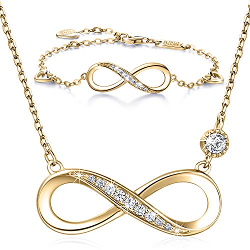 925 Sterling Silver Necklace Bracelet Jewelry Sets – Billie Bijoux Infinity Love Jewelry Sets White Gold Plated Diamond Women Necklace Mother's Day Gift for Women Girls 925 Sterling Silver Necklace Bracelet Jewelry Sets – Billie Bijoux Infinity Love Jewelry Sets White Gold Plated Diamond Women Necklace Mother's Day Gift for Women Girls