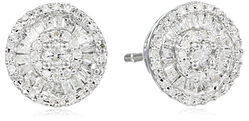 Amazon Collection Sterling Silver Diamond Round Stud Earrings (1/2 cttw) Amazon Collection Sterling Silver Diamond Round Stud Earrings (1/2 cttw)