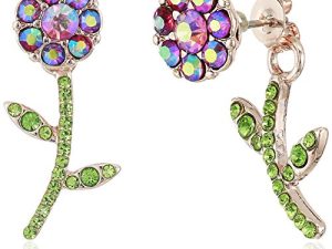 Betsey Johnson Flower Front Back Earrings-Jackets
