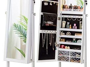 LUXFURNI LED Light Jewelry Cabinet Armoire