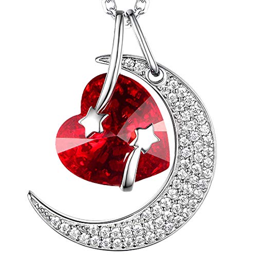 Christmas Birthday Gifts Women I Love You to the Moon and Back Half Moon Necklace Wife 925 Sterling Silver January February March Birthstones Garnet Amethyst Valentines Jewelry Gifts Her Christmas Birthday Gifts Women I Love You to the Moon and Back Half Moon Necklace Wife 925 Sterling Silver January February March Birthstones Garnet Amethyst Valentines Jewelry Gifts Her