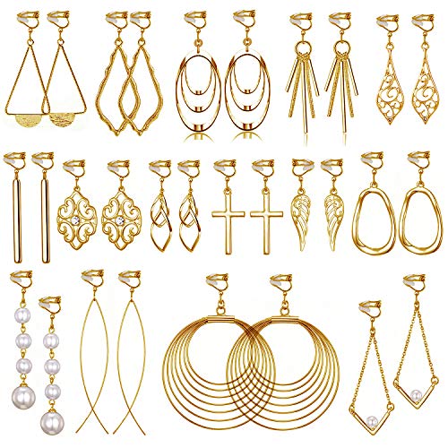15 Pairs Multi-style Clip-on Earrings for Women and Girls 15 Pairs Multi-style Clip-on Earrings for Women and Girls