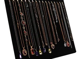 Tinsow 14.7"x12" 17 Hook Necklace Jewelry Tray/Display Organizer/Pad/Showcase/Display case