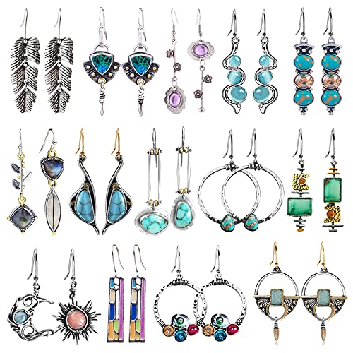 12/14 Pairs Drop Dangle Earrings for Women Boho Jewelry Waterdrop Earrings Set for Girls 12/14 Pairs Drop Dangle Earrings for Women Boho Jewelry Waterdrop Earrings Set for Girls