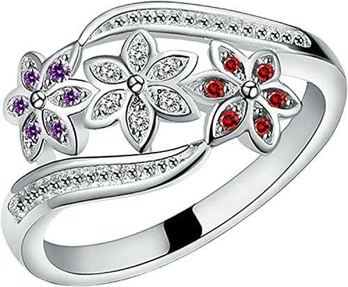 Exquisite Jewelry Ring Love Rings Women's Cute Flowers 925 Sterling Silver Ring Charm Zircon Inlaid Party Jewelry Wedding Band Best Gifts for Love with Valentine's Day Exquisite Jewelry Ring Love Rings Women's Cute Flowers 925 Sterling Silver Ring Charm Zircon Inlaid Party Jewelry Wedding Band Best Gifts for Love with Valentine's Day