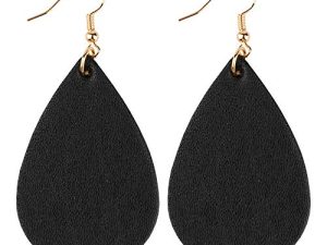 Genuine Leather Earrings Dangle Drop for Women Teen Girls
