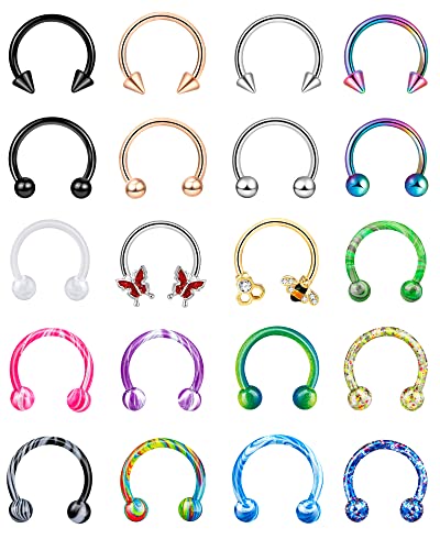 ONESING 20 Pcs Septum Rings 16G Septum Jewelry Septum Rings for Women Septum Piercing Lip Rings Nose Piercing Jewelry Tragus Horseshoe Earrings Hypoallergenic Stainless Steel Pink Septum Ring 10mm ONESING 20 Pcs Septum Rings 16G Septum Jewelry Septum Rings for Women Septum Piercing Lip Rings Nose Piercing Jewelry Tragus Horseshoe Earrings Hypoallergenic Stainless Steel Pink Septum Ring 10mm