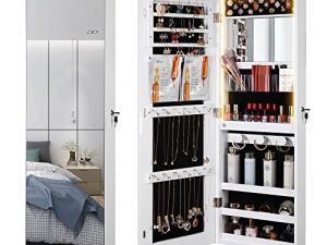 Ylued 3-Colors LED Jewelry Mirror Cabinet