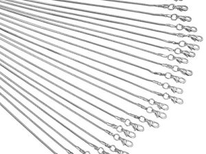 24pcs 18 Inch 925 Silver Plated 1.2mm DIY Snake Chain Charms Link Necklace with Lobster Clasps for Jewelry Making
