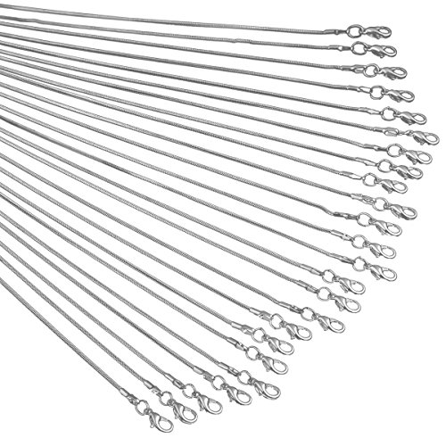 24pcs 18 Inch 925 Silver Plated 1.2mm DIY Snake Chain Charms Link Necklace with Lobster Clasps for Jewelry Making 24pcs 18 Inch 925 Silver Plated 1.2mm DIY Snake Chain Charms Link Necklace with Lobster Clasps for Jewelry Making