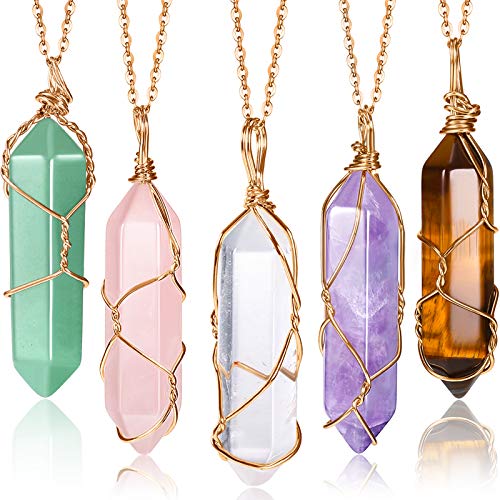Yaomiao 5 Pieces Crystal Necklaces Yaomiao 5 Pieces Crystal Necklaces