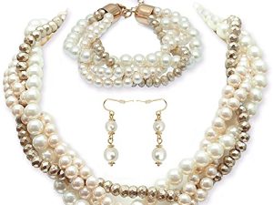 Gold Statement Necklace Costume Jewelry Sets for Women