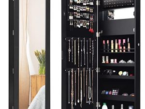Giantex 15 LEDs Jewelry Cabinet Wall Mounted Door Hanging