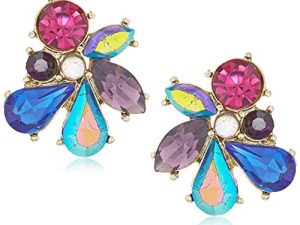 Betsey Johnson Stone Cluster Button Earrings