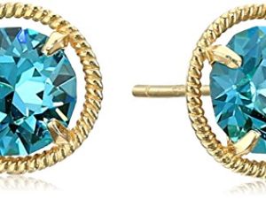 Amazon Collection 10k Gold Made with Infinite Elements Imported Crystal Birthstone December Stud Earrings