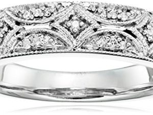Amazon Collection Sterling Silver Diamond Band Ring (1/20 cttw