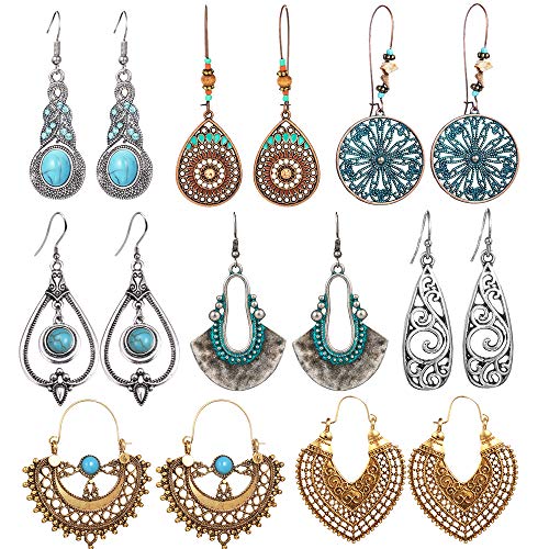 8 Pairs Vintage Drop Dangle Earrings for Women Girls Long Bohemian Earrings Set Boho Jewelry 8 Pairs Vintage Drop Dangle Earrings for Women Girls Long Bohemian Earrings Set Boho Jewelry