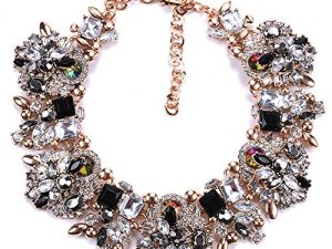 Bib Statement Necklace Colorful Glass Crystal Collar Choker Necklace for Women Fashion Accessories