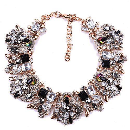 Bib Statement Necklace Colorful Glass Crystal Collar Choker Necklace for Women Fashion Accessories Bib Statement Necklace Colorful Glass Crystal Collar Choker Necklace for Women Fashion Accessories